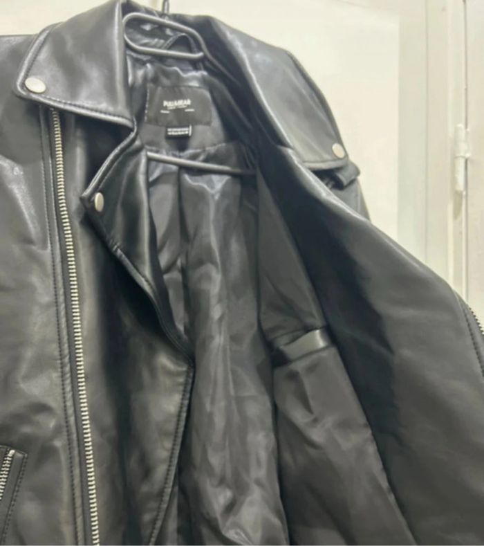 Veste similicuir Pull & Bear S Neuf veste Moto perfecto Noir - photo numéro 5