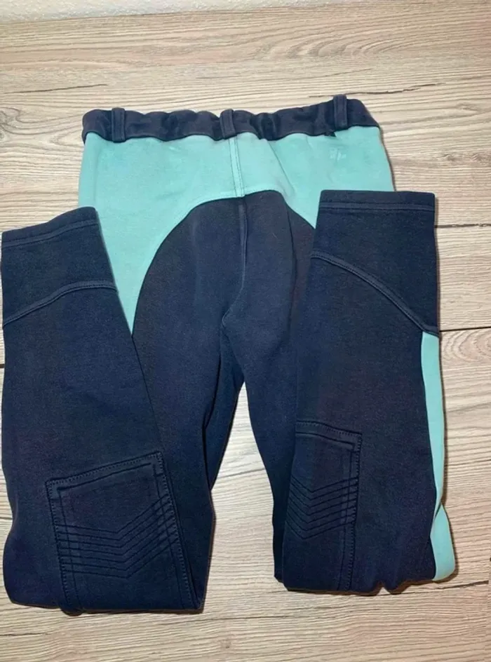 Pantalon  d’équitation Fouganza  12  Ans,  Turquoise et  Bleu Marine - photo numéro 4
