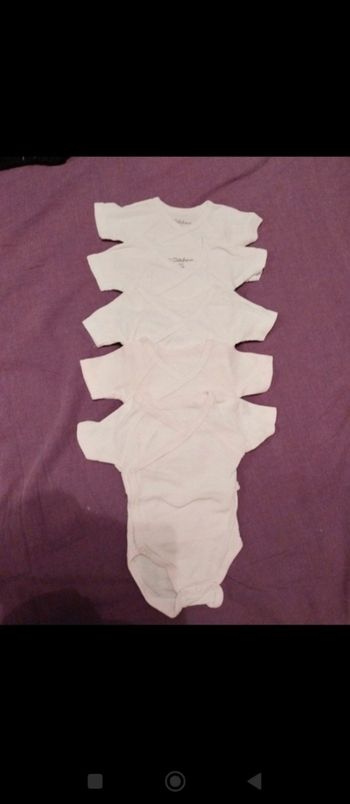 Lot 5 bodys manches courtes Kitchoun taille naissance 50cm