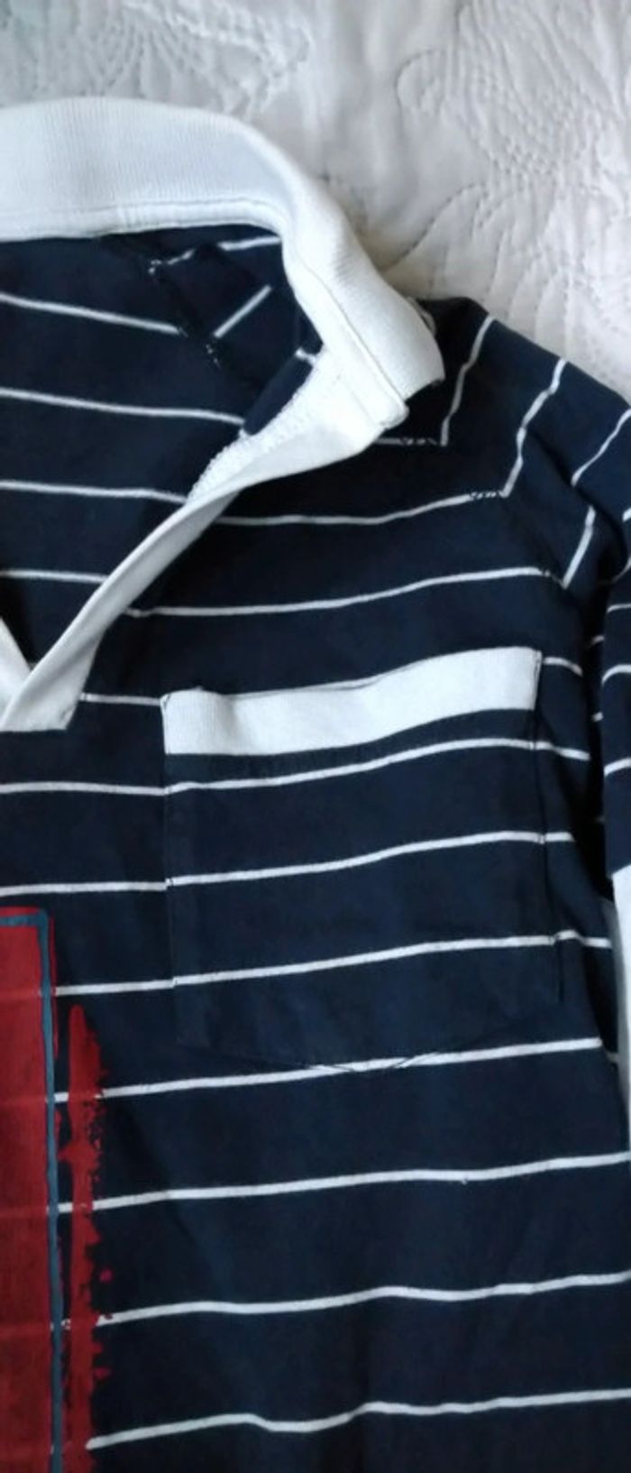 Polo effet 2 en 1 à rayures marine garçon 12 ans sergent major - photo numéro 10