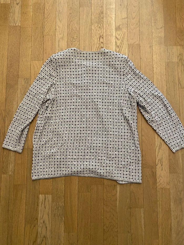 Veste longue en jacquard fin bleu et blanc Stizzoli taille 52 IT (48 FR) - photo numéro 7