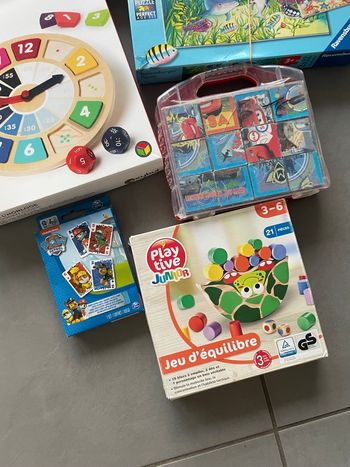 Lot 1: lot de 7 jeux jouet Haba Nathan Puzzle cartes