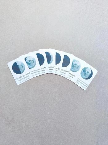Cartes de nomenclature des phases de la lune