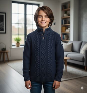 Pull épais bleu marine la fabrique des garçons  12A