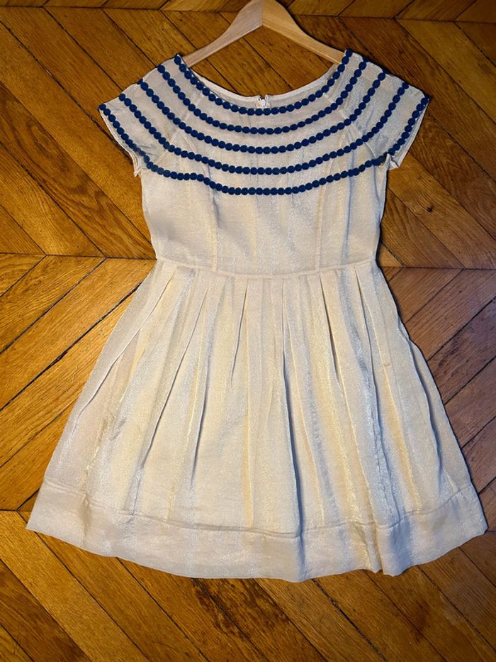 Sublime robe beige et bleu marine T38 - photo numéro 4