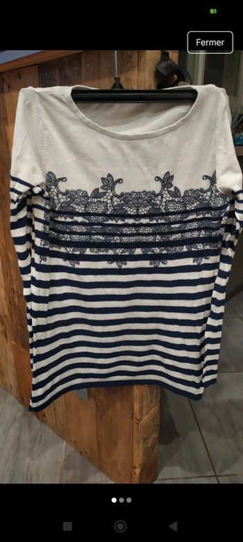Pull fin marinière - camaïeu -36