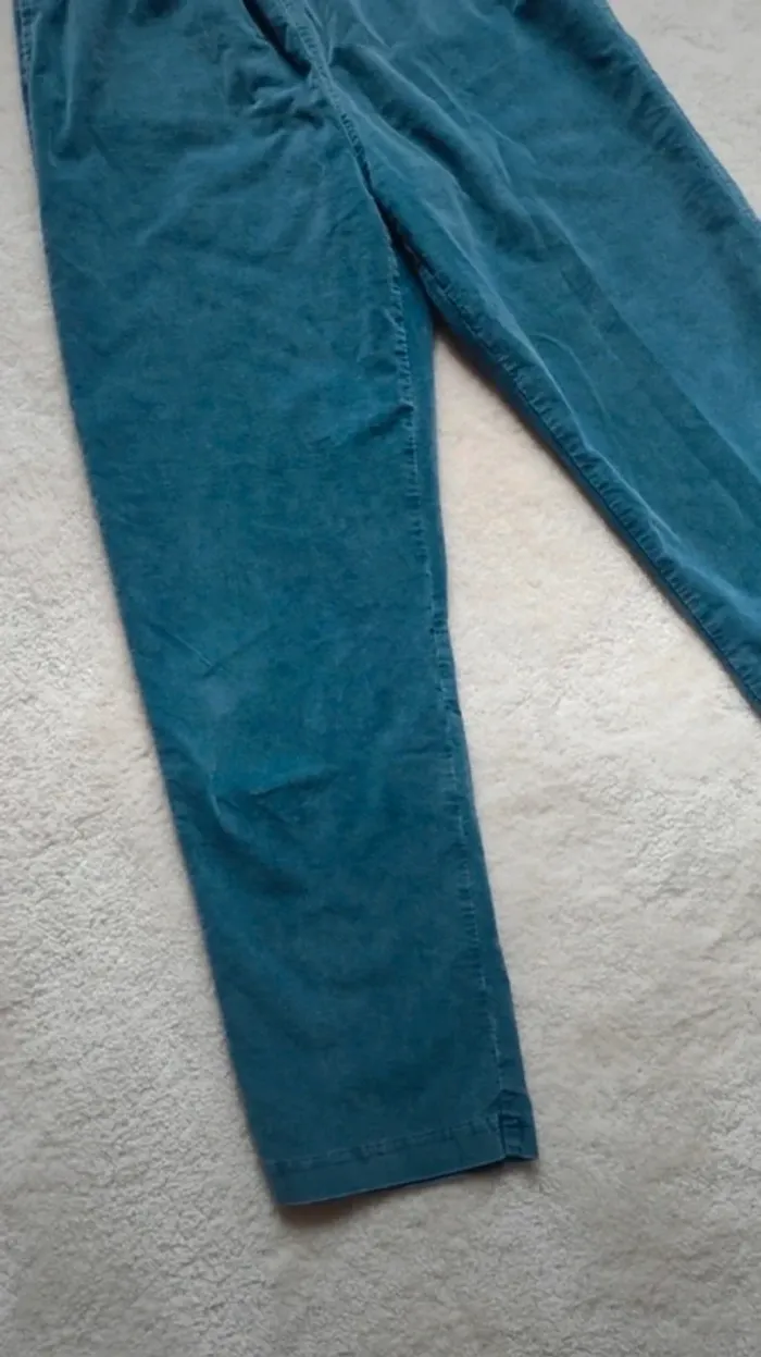 Sublime pantalon en velours taille haute bleu AFC Atelier Français de Confection Taille 1 - photo numéro 8