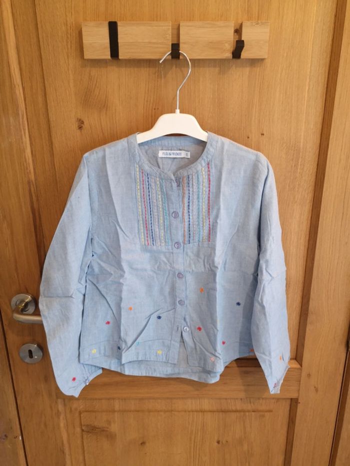 Chemise en bleu jeans clair colorée Filou & Friends 10 ans