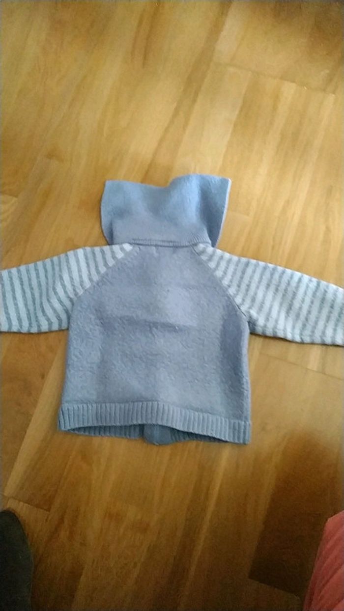 Gilet zippé bleu mer - photo numéro 2