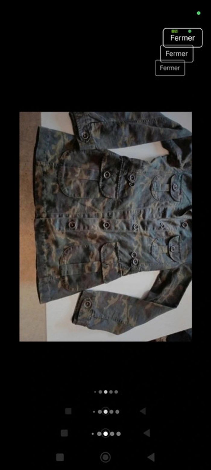 Veste en jeans femme Eden Park  treilli militaire taille 36 coupe ajustée et cintrée - photo numéro 4
