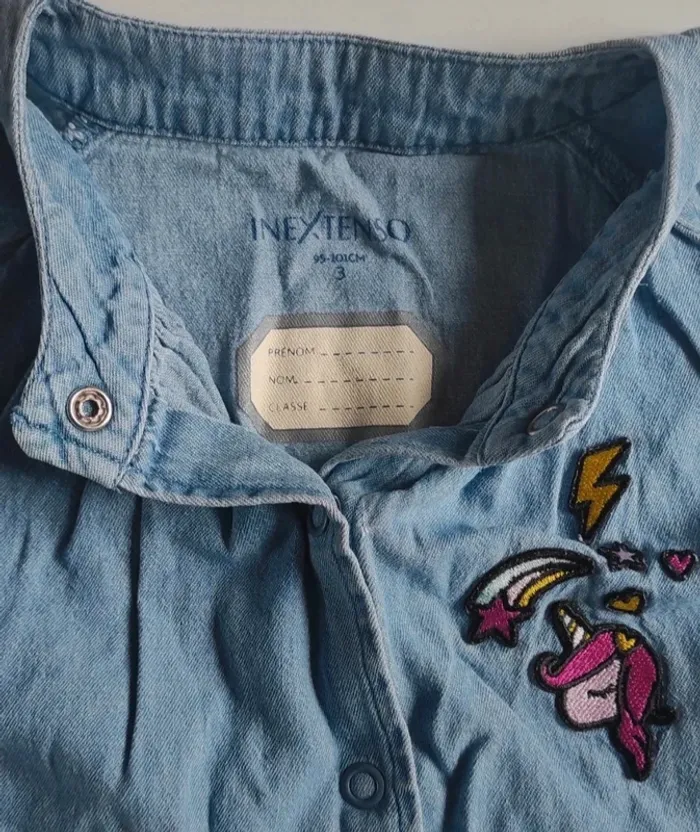 Chemise fille en jean  3 ans - photo numéro 2