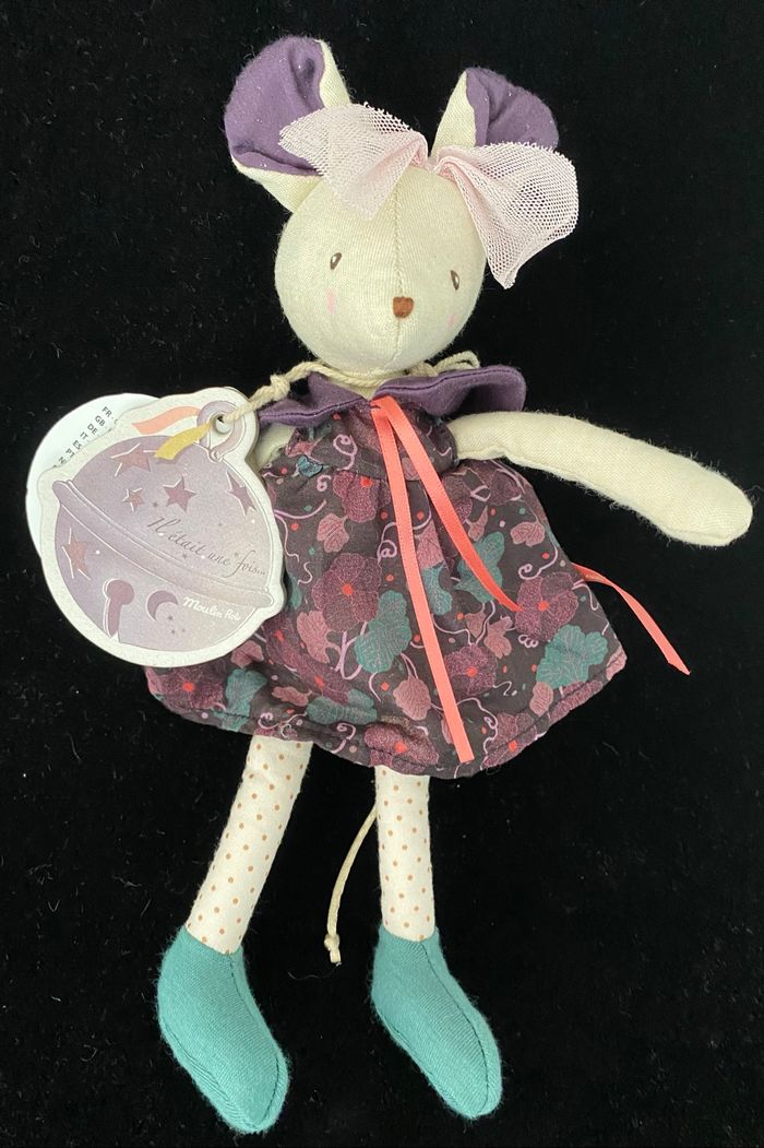 ❤️24cm Doudou peluche souris moulin roty il était une fois …