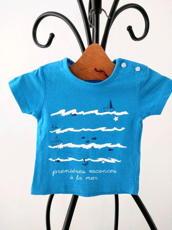 Tee shirt mer bleu 1 mois