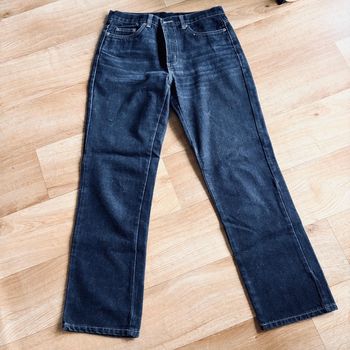 Jeans droit femme gris foncé noir 38