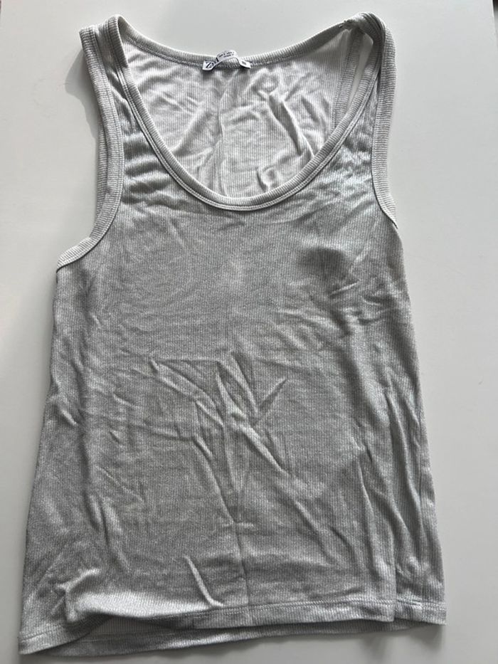 Débardeur Zara blanc irisé argenté - Taille S