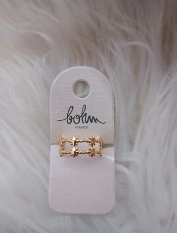 Bague dorée en acier inoxydable réglable motif étoiles Bohm Neuf avec étiquette