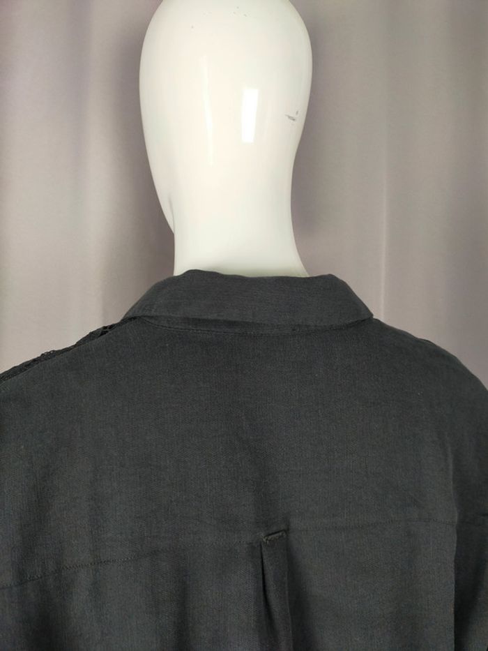Blouse noire élégante à empiècements dentelle – Elora – Taille 42 - photo numéro 7
