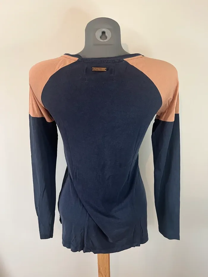 T-shirt manches longues Little Marcel femme M bleu marine chic bicolore intemporel - photo numéro 6