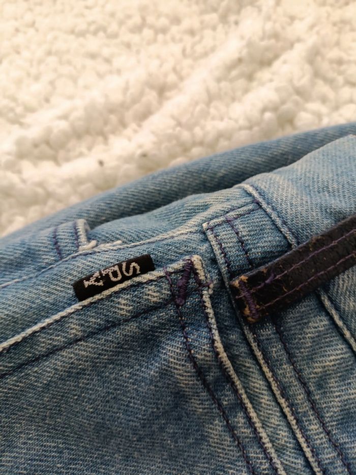 Jean original SPY style Y2K – détails violets + portrait imprimé – taille 40 - photo numéro 6