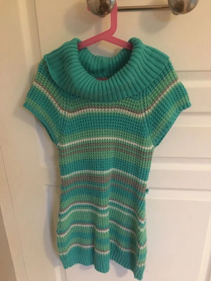 Robe Heart N Crush en maille verte / turquoise à rayures 8/10 ans