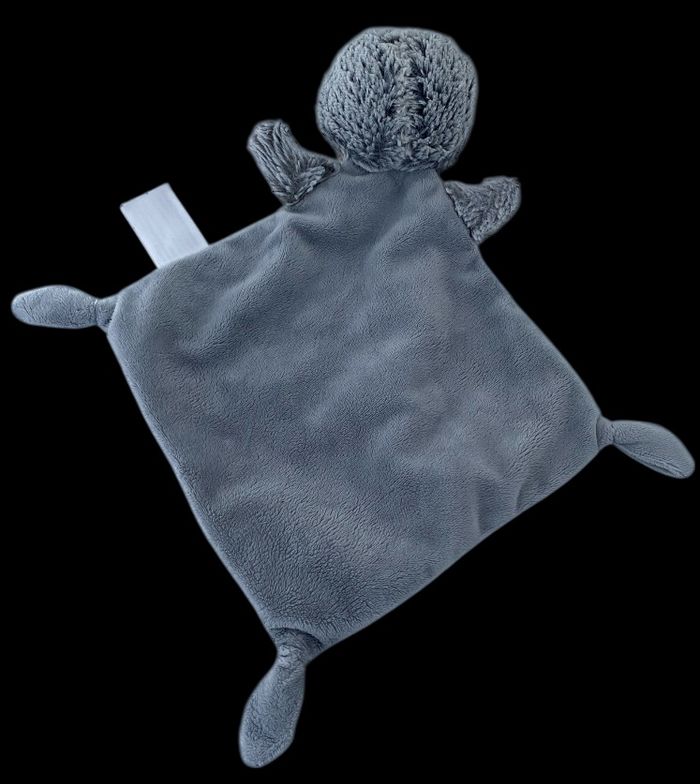 B6213❤️ Doudou Plat Mouchoir TEX Baby Mon Doudou Pingouin Oiseau Blanc Gris - photo numéro 3