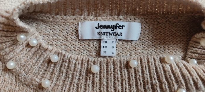 Pull en maille marron avec perle Jennyfer taille S - photo numéro 3