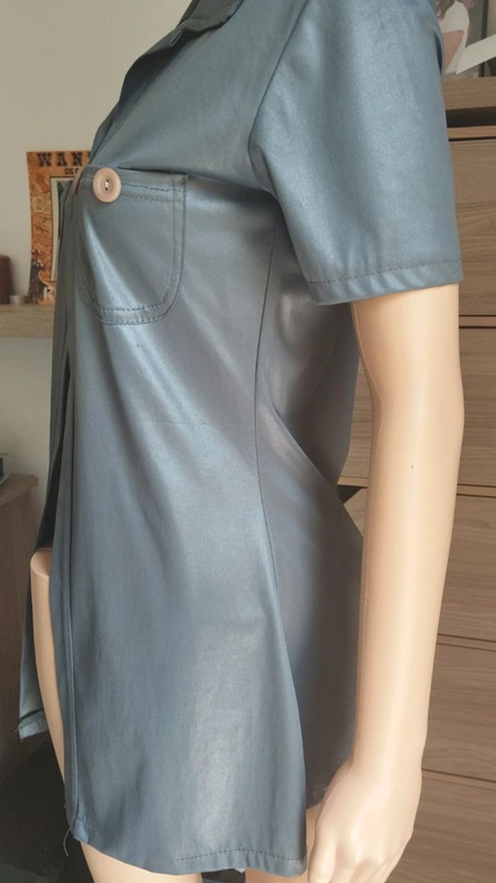 Top haut tunique gris femme taille 36 - photo numéro 11