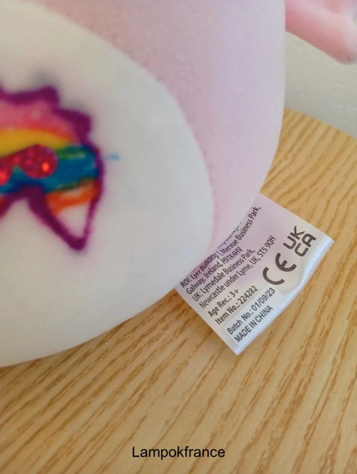 Peluche coussin licorne biggies marsjoy rose - photo numéro 2