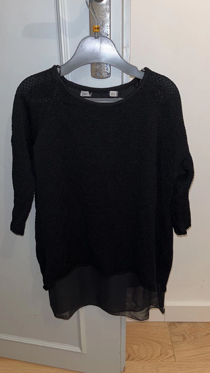 Pull fin manches 3/4