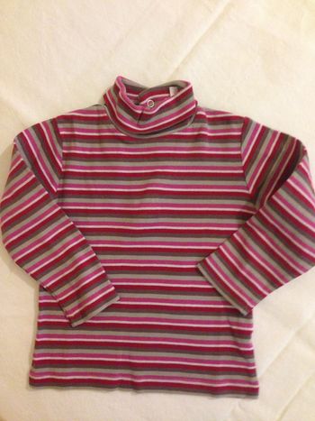 Sous Pull Col Montant à Rayures