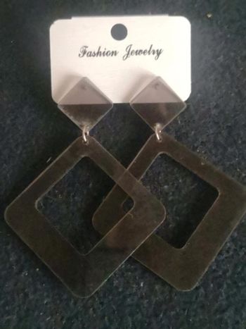 Créoles losanges en plexiglas style années 80