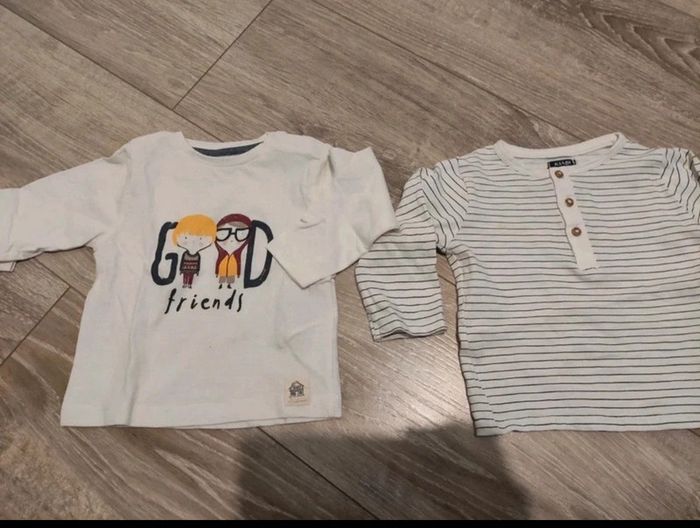 Lot 5 tee shirt manches longues bébé garçon 9 mois Gémo ZY Kiabi - photo numéro 3