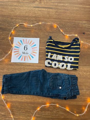 Ensemble 6 mois garçon :  Tee-shirt (Manches longues) + Pantalon