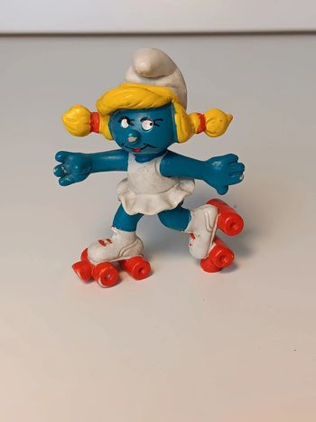 Figurine vintage Schtroumpfette schleich 1980 peyo made in portugal