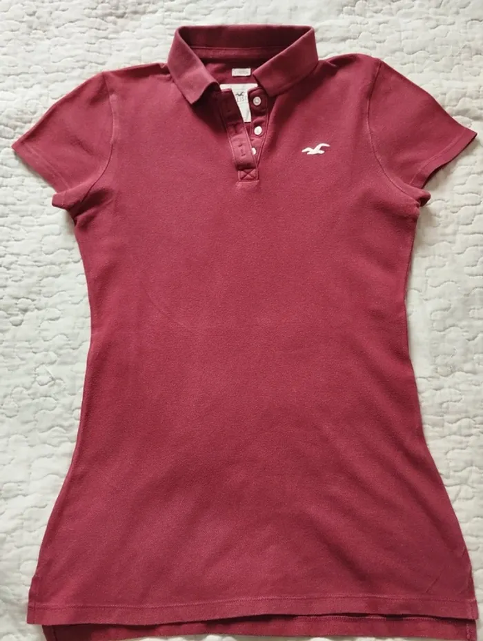 Polo Hollister bordeaux taille S femme - photo numéro 3