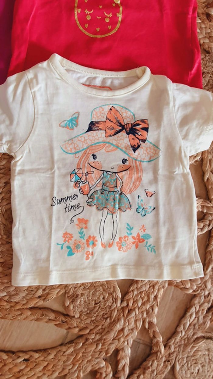 Lot 4 tshirts 9 mois fille - photo numéro 5