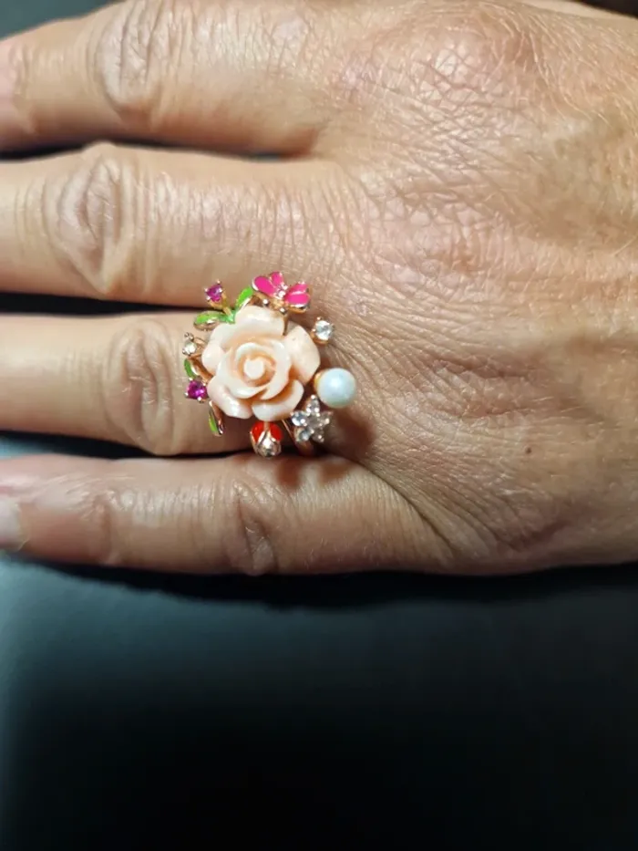Bague fleur argent - photo numéro 2