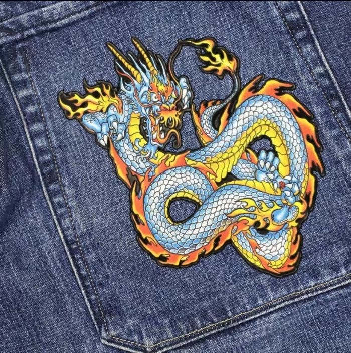 Short en jean y2k Motif Dragon (L) - photo numéro 5