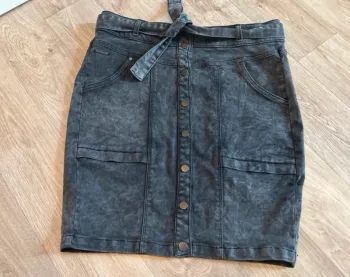 One step jupe jeans grise femme, taille 40 Ceinture intégrée