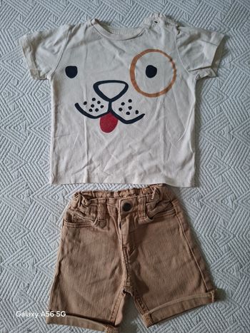 Ensemble tee-shirt et short Bout'chou taille 24 mois