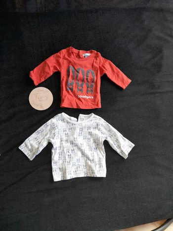 Lot 2 t-shirts manches longues 3 mois
