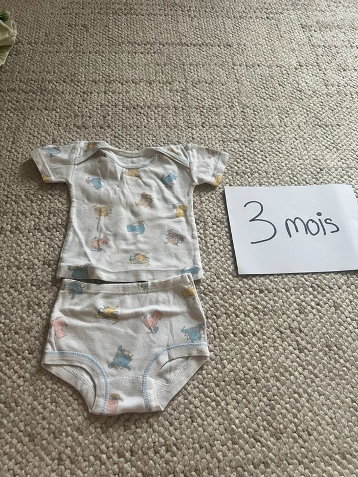 Ensemble été tee shirt slip 3 mois