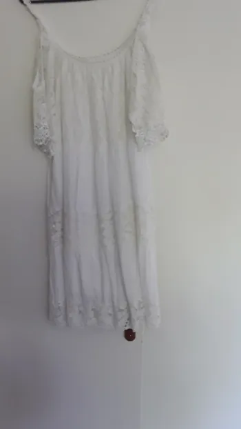 Robe blanche été, taille unique