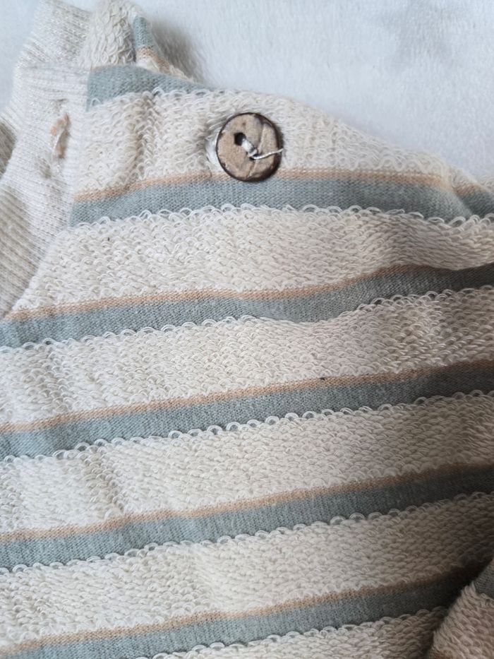 Pull creme et turquoise 18 mois - photo numéro 3