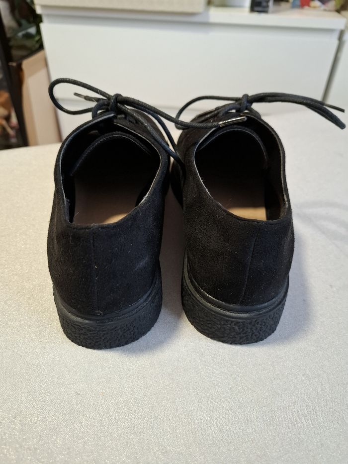 Belles chaussures derby femme G'Woman daim noir 39 comme neuves - photo numéro 4