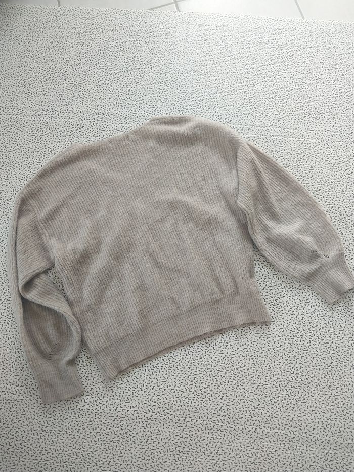 pull beige cœur rouge femme doux chaud taille 36 38 40 oversize tendance - photo numéro 2
