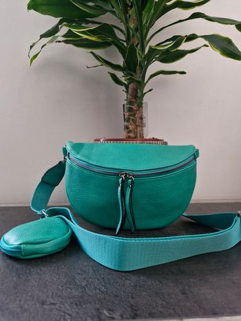 Sac banane avec porte monnaie turquoise 