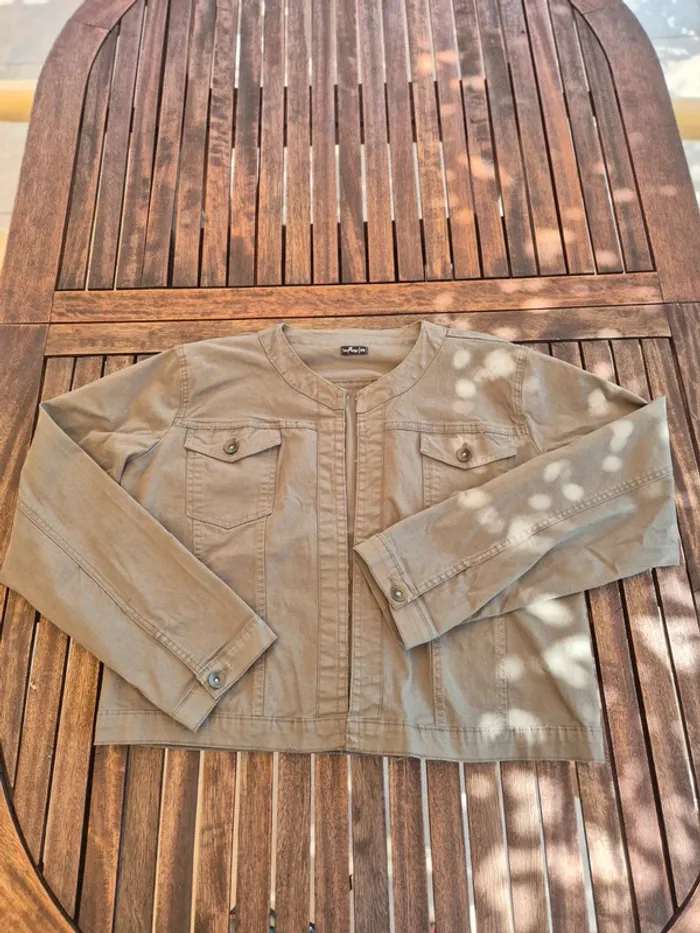Veste courte en jean kaki Influx T.44 - photo numéro 3