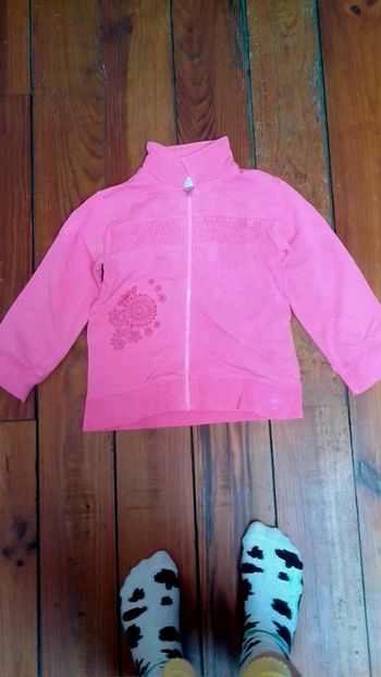 Gilet été rose col monté