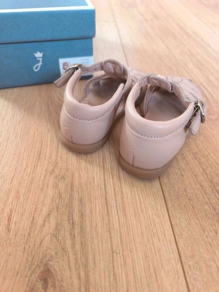 Paire de sandales cuir rose pâle Jacadi - Taille 21 - photo numéro 5